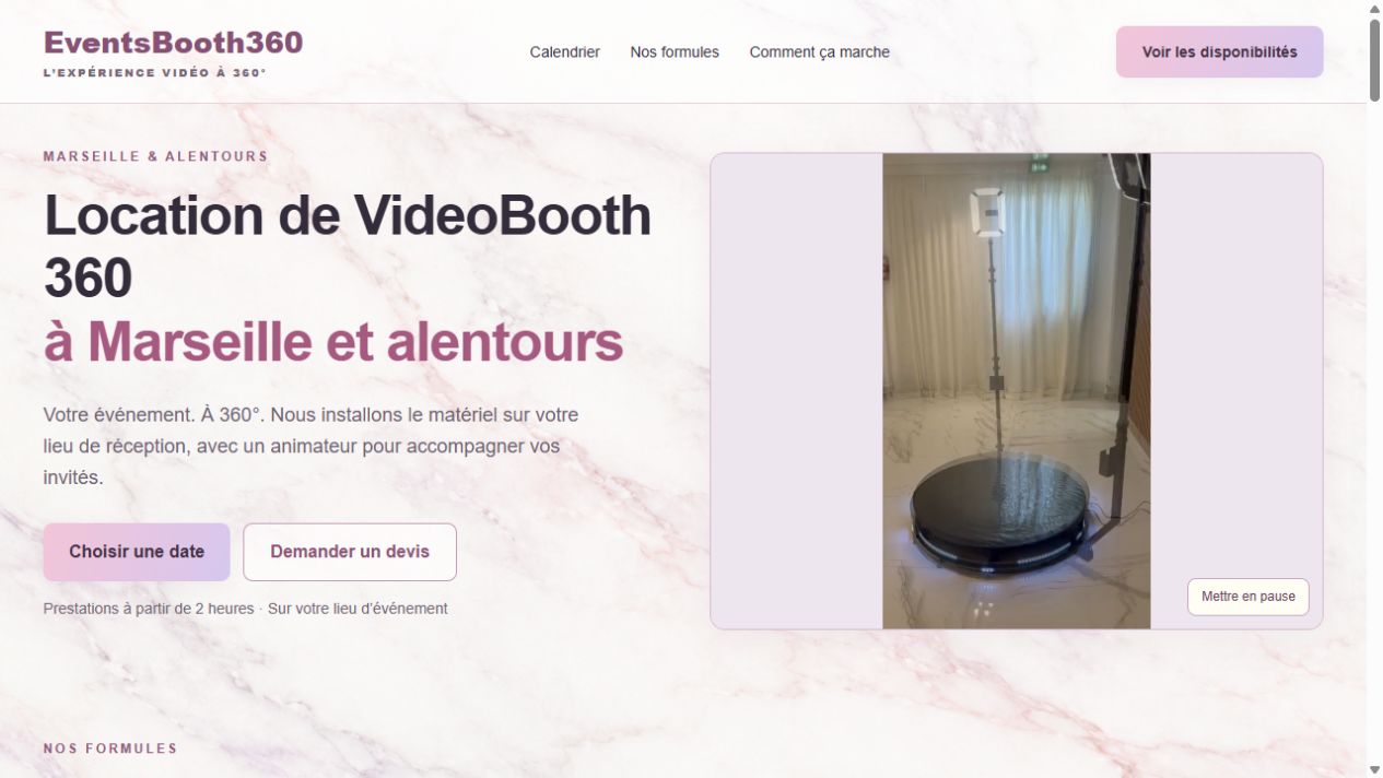 Aperçu réel du site EventsBooth360