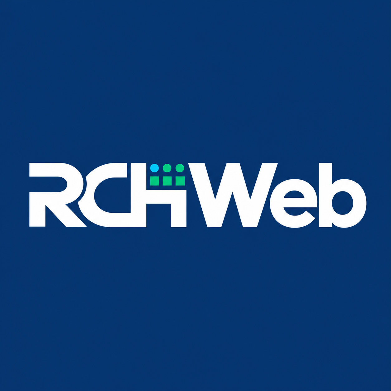Logo RCHWeb, détail bleu et vert sur le H
